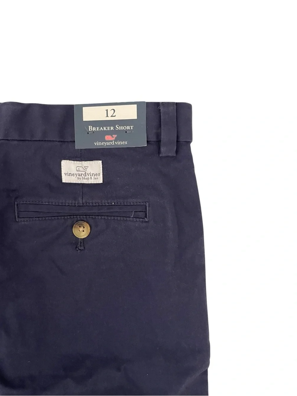 Vineyard Vines Breaker Shorts Boys Size 12 Navy Blue Chino Stretch NWT